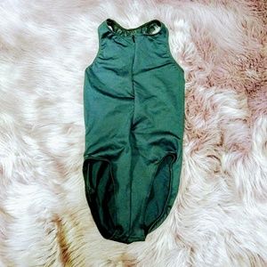 Black Ballet Leotard with Zipper and Lace Back